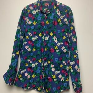MENS Floral print, French cuff dress shirt